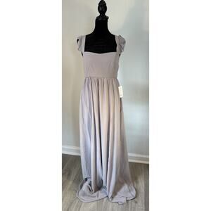 Show Me Your Mumu Women's June Maxi Dress Grey Chiffon Wedding Guest Size L